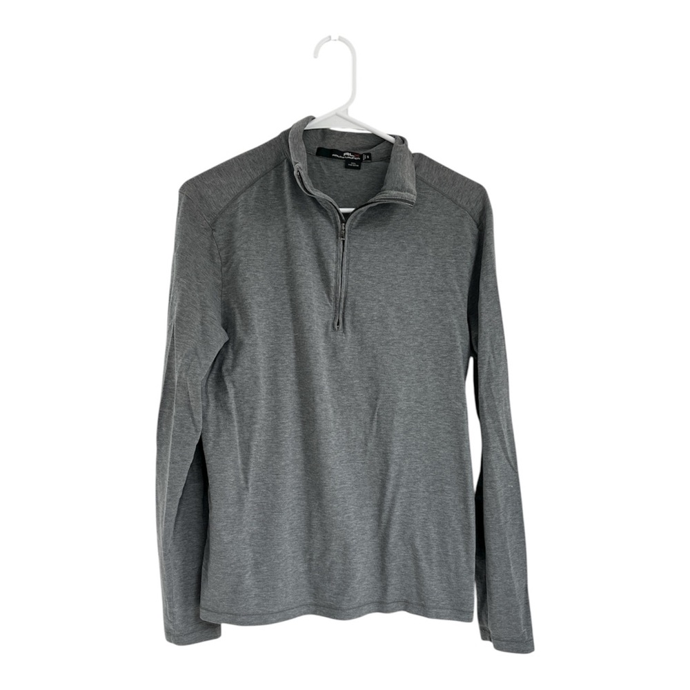 RLX Ralph Lauren 100% Pima Cotton Gray Quarter Zip Long Sleeve Pullover S